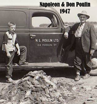 Napoloen Poulin and his son Don Poulin in 1947