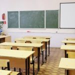 Empty school classroom that can attract cockroaches and wasps over the summer break.